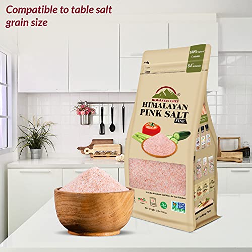 Himalayan Chef Pink Salt Fine, 2 Pounds Pack of 1