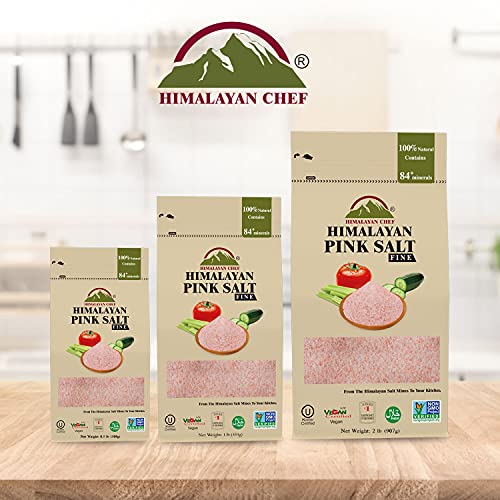 Himalayan Chef Pink Salt Fine, 2 Pounds Pack of 1