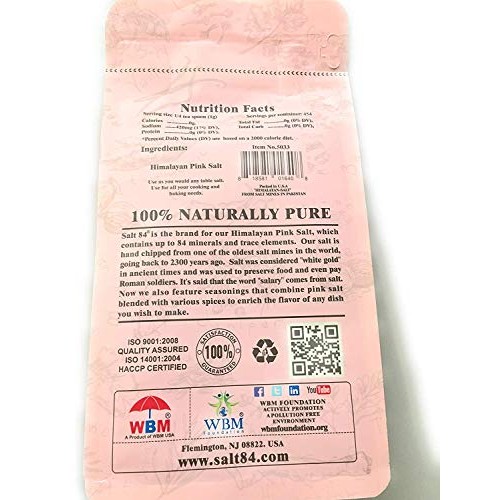 Himalayan Chef Pink Salt Fine Stand Up Bag W/Window,100% Pure Na