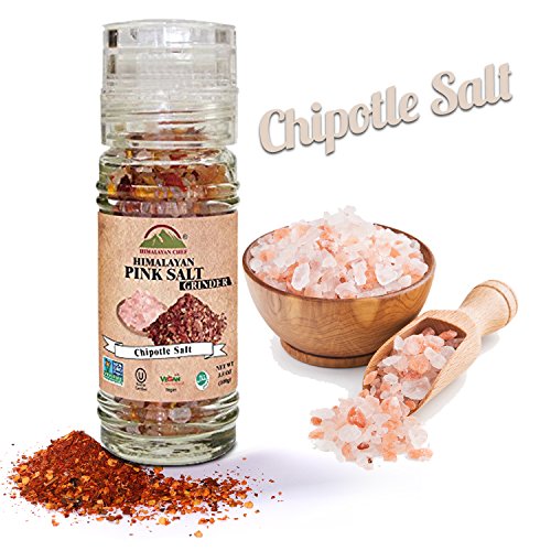 Himalayan Chef Pink Salt Grinder, Chipotle Salt, 3.53 Ounces, In