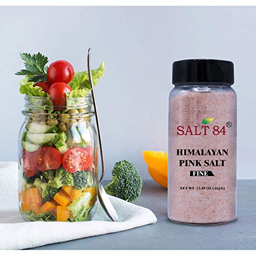 SALT 84 Himalayan Pink Salt, Fine Salt Plastic Shaker - 12.49 Ounce
