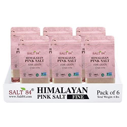 Salt84 Pink Gourmet Himalayan Salt - 1 Lbs Each, Fine Grain Pac