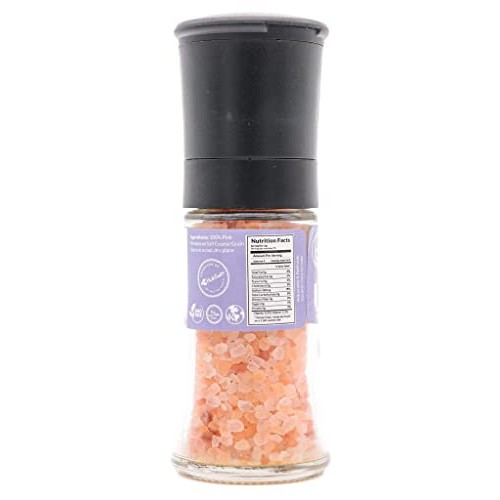 Himalayan Secrets Natural Pink Cooking Salt in Refillable Grinde...