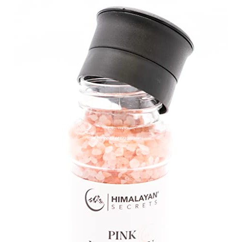 Himalayan Secrets Natural Pink Cooking Salt in Refillable Grinde...