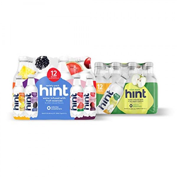 16Oz Hint Water Pack Of 24 - 3 Bottles Each Of: Blackberry, Ch