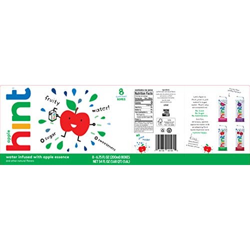Hint Kids Water Apple Pack Of 32, 6.75 Ounce Boxes, Pure Water