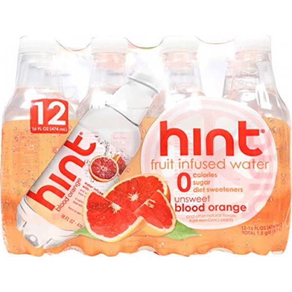 Hint Water Blood Orange, Pack of 12 16 Ounce Bottles, Pure Wat...