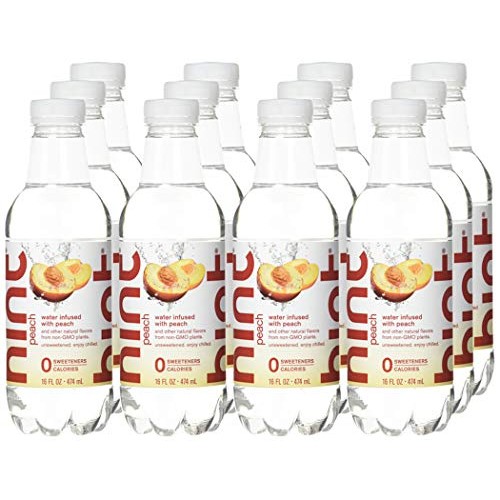 Hint Water Peach, Pack Of 12 16 Ounce Bottles, Pure Water Infu