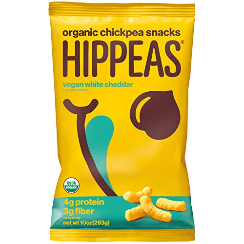 Hippeas Organic Chickpea Puffs, Vegan White Cheddar, 10 Ounce P...