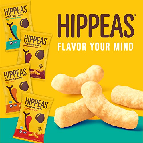 Hippeas Chickpea Puffs, Cheeze Variety Pack: Vegan White Cheddar...