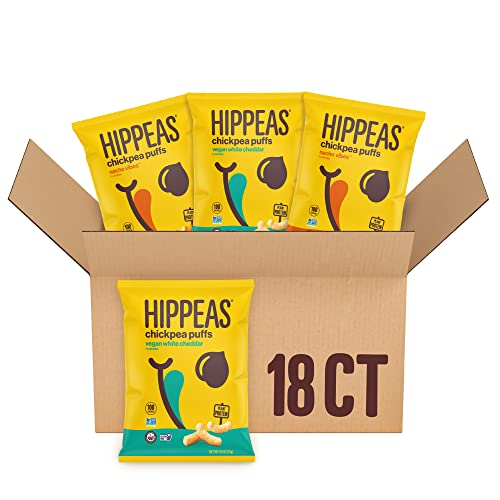 Hippeas Chickpea Puffs, Cheeze Variety Pack: Vegan White Cheddar...