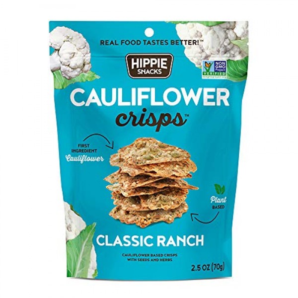 Hippie Snacks Cauliflower Crisps Variety Pack, Plant-based, High...