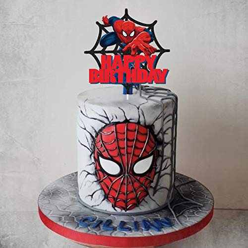Spider Man Happy Birthday Cake Topper Baby Shower Cartoon Theme