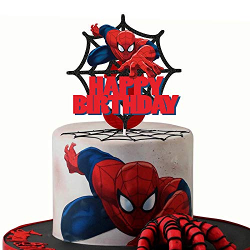Spider Man Happy Birthday Cake Topper Baby Shower Cartoon Theme