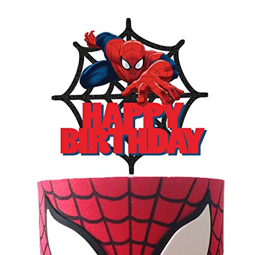 Spider Man Happy Birthday Cake Topper Baby Shower Cartoon Theme