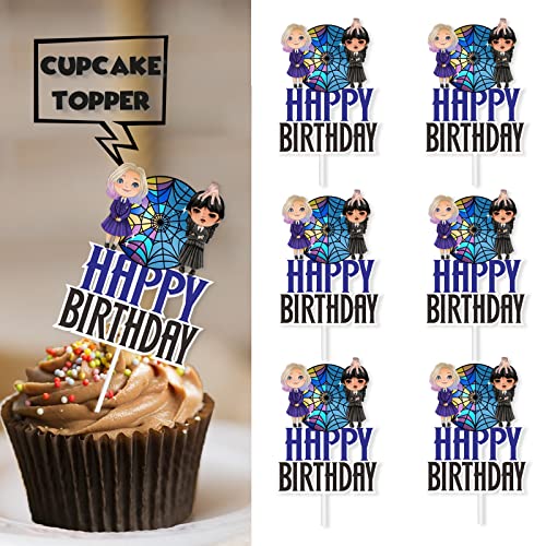 18pcs Glitter Girls Happy Birthday Dessert Cupcake Topper Pick f...