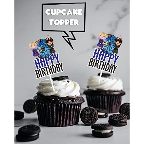 18pcs Glitter Girls Happy Birthday Dessert Cupcake Topper Pick f...