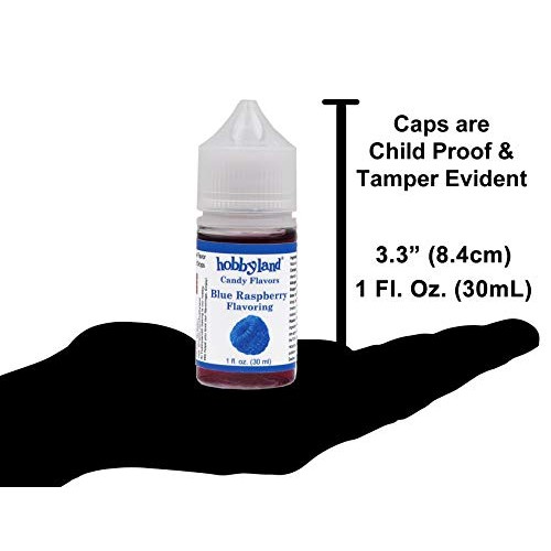 Hobbyland Candy Flavors Blue Raspberry Flavoring, 1 Fl Oz, Blu