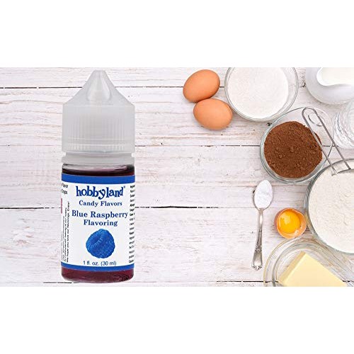 Hobbyland Candy Flavors Blue Raspberry Flavoring, 1 Fl Oz, Blu