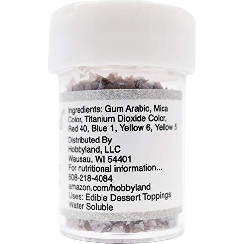 Hobbyland Edible Sprinkles Metallic Silver Edible Glitter Flake