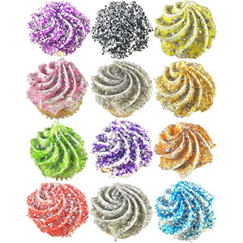 Hobbyland Edible Sprinkles Metallic Silver Edible Glitter Flake