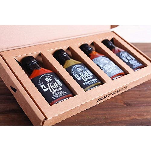 Hoff Sauce Gift Box 4-Pack Mini-Flasks - Handmade Tennessee Hot