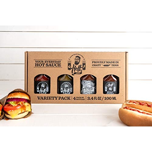 Hoff Sauce Gift Box 4-Pack Mini-Flasks - Handmade Tennessee Hot