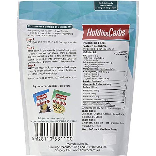 Keto Pancake And Waffle Mix, Gluten Free, Vegan, No Added Sugar,