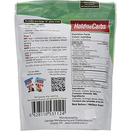 Low Carb Pizza Crust Mix, Very Low Calorie, Gluten Free, No Adde