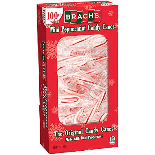 Brachs Mini Peppermint Individually Wrapped Candy Canes 100 Count