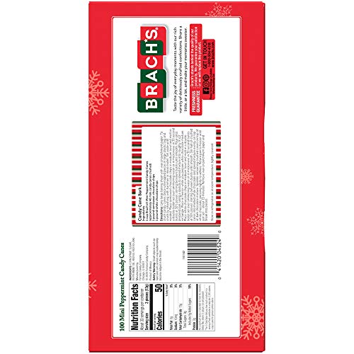 Brachs Mini Peppermint Individually Wrapped Candy Canes 100 Count