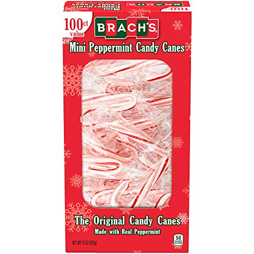 Brachs Mini Peppermint Individually Wrapped Candy Canes 100 Count