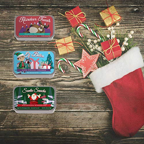 Christmas Novelty Mint Tins Gift Set of 3 Stocking Stuffer Chr...