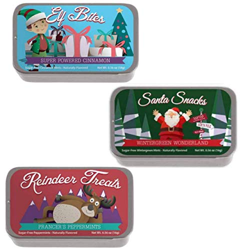 Christmas Novelty Mint Tins Gift Set of 3 Stocking Stuffer Chr...