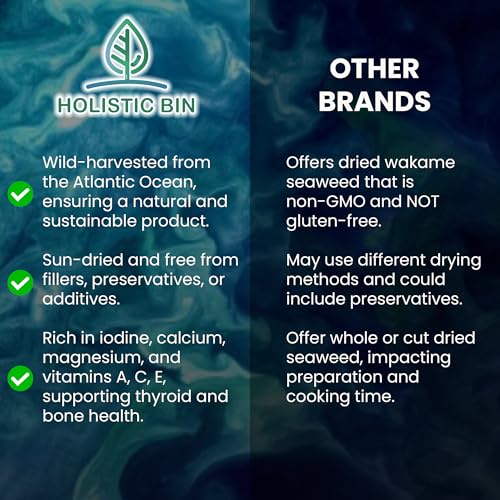 Holistic Bin Dried Wakame Seaweed Flakes | Organic Dry Seaweed f...