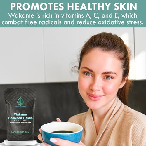 Holistic Bin Dried Wakame Seaweed Flakes | Organic Dry Seaweed f...