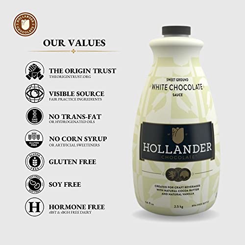 Hollander Chocolate Co. White Chocolate Café Sauce, 64 oz. Bottle Hollander Chocolate Co. White Chocolate Café Sauce, 64 oz. Bottle