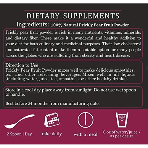 Red Prickly Pear Fruit Powder - 8 Oz, Tuna Fruit Powder, Cactus