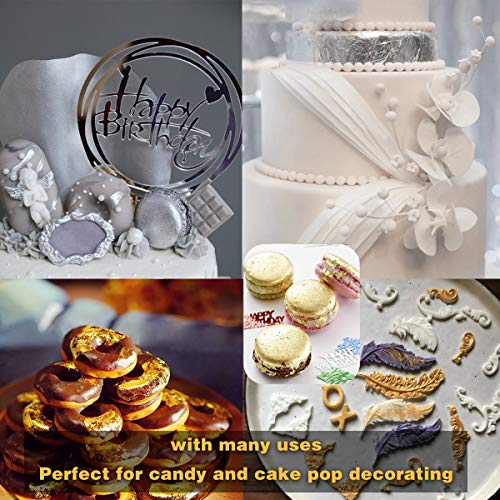 Homehere Gold Luster Dust Edible Cake Silver Dust 14G Gold +