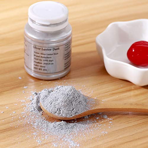 Homehere Silver Luster Dust Edible Cake Silver Powder Granulated