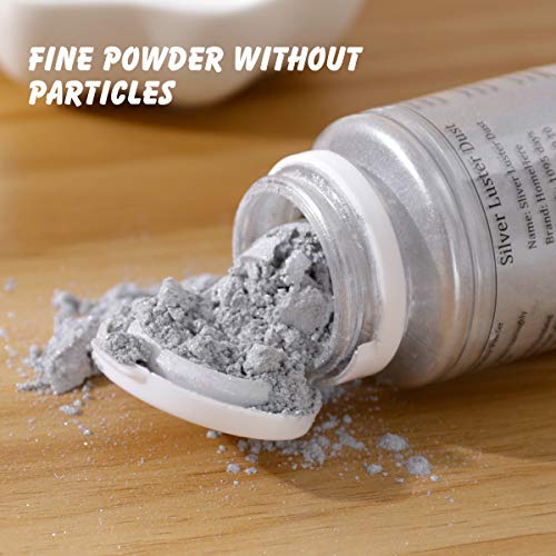 Homehere Silver Luster Dust Edible Cake Silver Powder Granulated