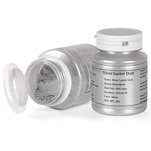 Homehere Silver Luster Dust Edible Cake Silver Powder Granulated