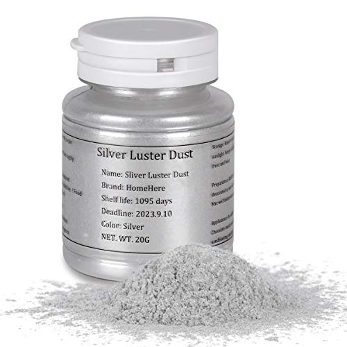 Homehere Silver Luster Dust Edible Cake Silver Powder Granulated