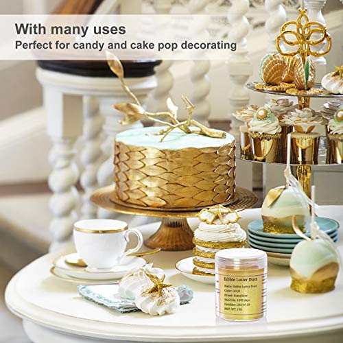 Homehere Super Gold Edible Luster Dust Cake Edible Powder, Edibl