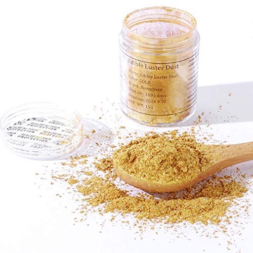 Homehere Super Gold Edible Luster Dust Cake Edible Powder, Edibl