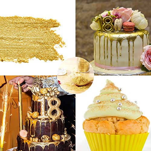 Homehere Super Gold Edible Luster Dust Cake Edible Powder, Edibl