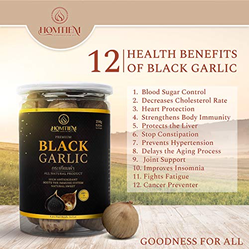 Homtiem Black Garlic 8.82 Oz 250G., Whole Black Garlic Ferment
