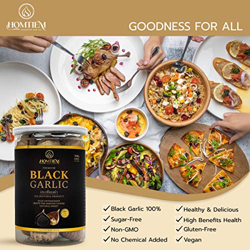 Homtiem Black Garlic 8.82 Oz 250G., Whole Black Garlic Ferment
