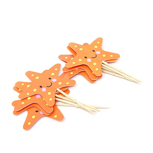 Honbay 48Pcs Double Sided Sea Creature Adorable Dessert Muffin C