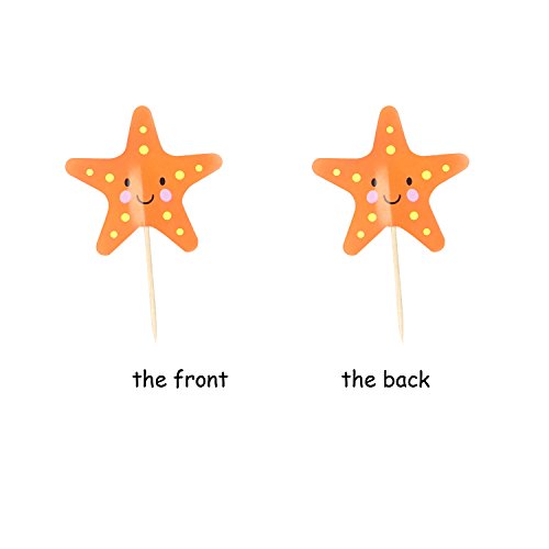 Honbay 48Pcs Double Sided Sea Creature Adorable Dessert Muffin C